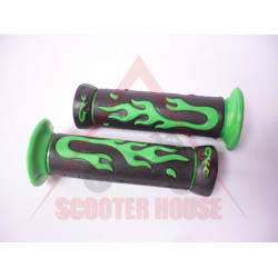 Grips -EU- black with green flames, k.2241