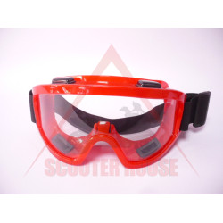 Goggles  -EU- motocross red frame, transparent viewfinder