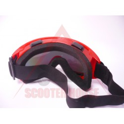 Очила  -EU- мотокрос червена рамка, огледален визьор