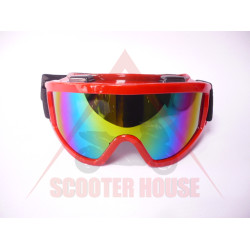 Goggles  -EU- motocross red frame, mirror viewfinder