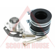 Adaptor colector -MOTOFORCE- Peugeot 50 pentru montarea unui carburator DELLORTO