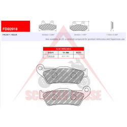 НАКЛАДКИ -FERODO- FDB2018P (PLATINUM) GILERA Nexus 500 ccm 2003 (f), Nexus i.e. 250 ccm 2006 (f), Ne