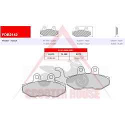 BRAKE PADS -FERODO- FDB2142AG (ARGENTO) GILERA DNA (rear) 125 ccm 2001 (f), DNA (rear) 180 ccm 2001 (f