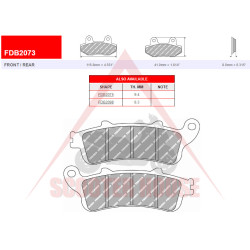 BRAKE PADS -FERODO- FDB2073P (PLATINUM)HONDA Foresight FES 250 ccm 1997-2001 (f), FES Foresight DD 250