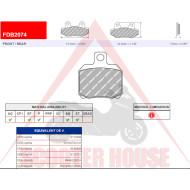 BRAKE PADS -BGM- FDB2074 BENELLI 125 ccm 1998 (rear), CPI X-Large 125 ccm 2003 (front), X-Large 150 ccm