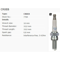 NGK CR8E (1275) - Standard Spark Plug / Sparkplug - 5kOhm Resistor