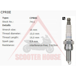 Свещ -NGK- CPR8E 7411