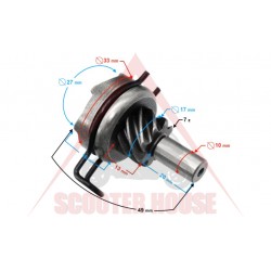 Kickstart pinion gear -EU- GY6 (4 stroke) 50 cc (139QMA/B) - 7 teeth