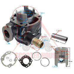 Cylinder kit -EU- 50cc Morini LC (type Suzuki/Aprilia) 41mm pin - 12mm