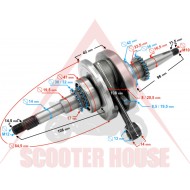 Στροφαλοφόρος άξονας -EU- 22 δόντια στην αντλία λαδιού GY6 (4-stroke) 50 cc (139QMB)