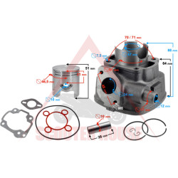 Cylinder kit -EU- 70cc Minarelli horizontal LC