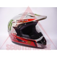 Helmet -EU- Monster cross, gray with red,  S/M, model 2636