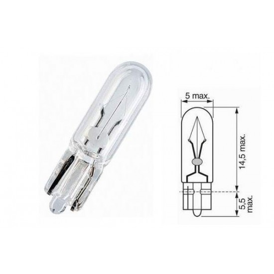 12V 2W T5 Orange LED Wedge Bulb – W2x4.6D, Dashboard Indicator, Motorcycle
