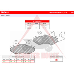 BRAKE PADS -FERODO- FDB631AG (ARGENTO)