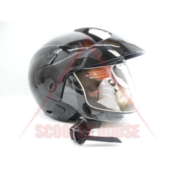 Helmet -VIRTUE- black, universal size, open with viewfinder and sunglasses