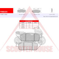 ΚΑΛΥΨΗ -FERODO- FDB2225 (ECO FRICTION) Honda SH 125-150-300, Kymco People 250, Yamaha X-CITY 125, X-MAX 250-400