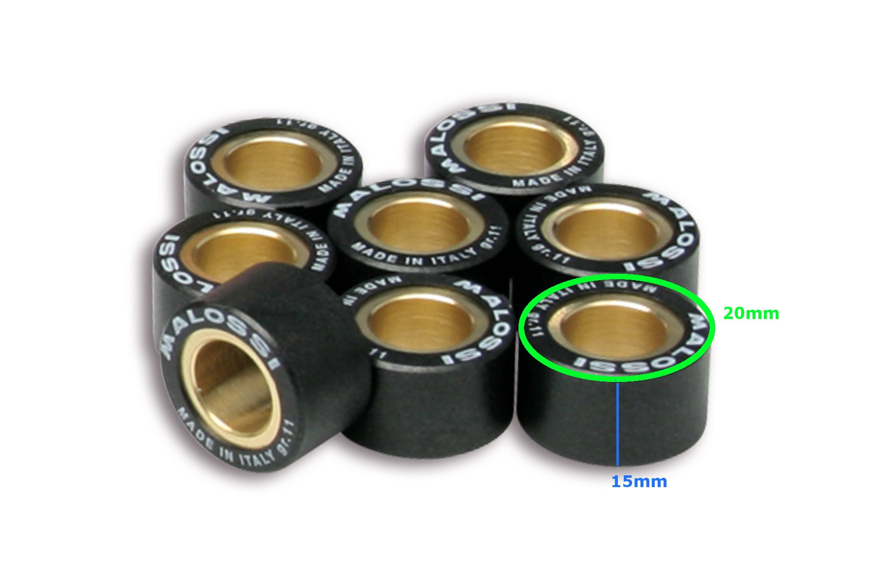 Ролки -MALOSSI- 20x15mm 12.5g 6бр