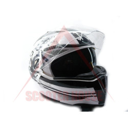 Helmet -EU- black-white, modular, size L