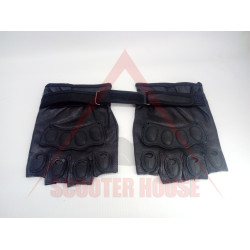 GLOVES -EU- without fingers, black leather, model 4556