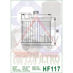 Oil filter -HIFLO FILTRO- HF117 Honda Intergra 700