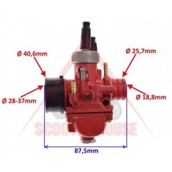 Carburator -MOKO- 19mm PHBG Racing (pentru aspirator manual), conexiune = 23mm