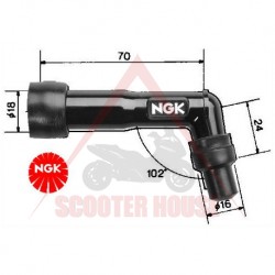 Лула за свещ -NGK- 102° 5kO- черна 10-12mm XD05F 8072 Лула за свещ -NGK- 102° 5kO- черна 10-12mm XD05F 8072