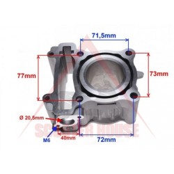 Κιτ κυλίνδρου -Wilmat- Minarelli YP125 2T, νερό 125cc (52,00mm), μπουλόνι εμβόλου 14mm, αλουμίνιο, YAMAHA X-max, X-city, WR, YZF