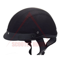 Helmet -AWINA- size L, black matt leather, OPEN FACE, model TN8689B