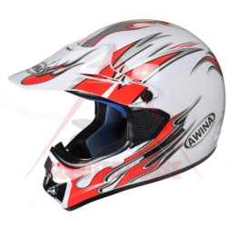 Helmet -AWINA- size XXXS, white,red, MOTOCROSS, model TN8686-30