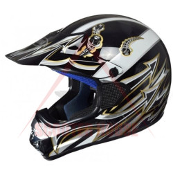 Helmet -AWINA- size XXXS, black, gray, MOTOCROSS, model TN8686-30