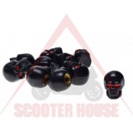 Valve cap -WM- 1 piece, black skull