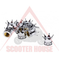 Valve cap -WM- 1 piece, chrome crown