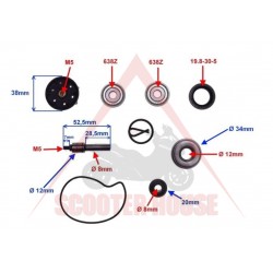 Ремонтен комплект водна помпа -WM- 250-300cc PIAGGIO Beverly Carnaby MP3 X7, VESPA GTS