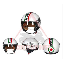 Helmet -BK- White, Open Face, model K100, Route 66