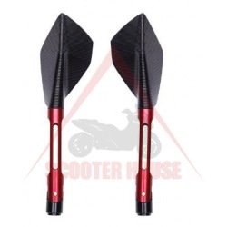 Огледала к-т -EU- болт-10mm и 8mm RACING STYLE рамо-120mm червени, модел 5288