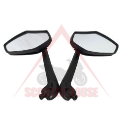 Mirror set -PL- M10x1.25 + M8x1.25 thread - right, black, code 5297