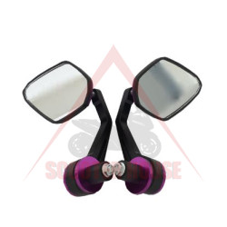 Огледала комплект -PL- M10x1.25 резба - дясна, черен и лилав, код 5299