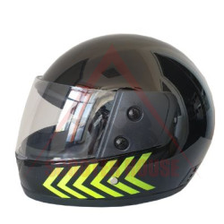 Helmet -Bailide- Black, Yellow Graphics, Full Face, Model 825