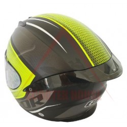 Helmet -GDR- gray, yellow, red, FULL FACE