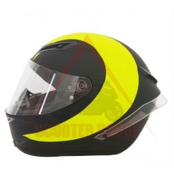 Cască -46- negru, galben, față completă, soare model, lună