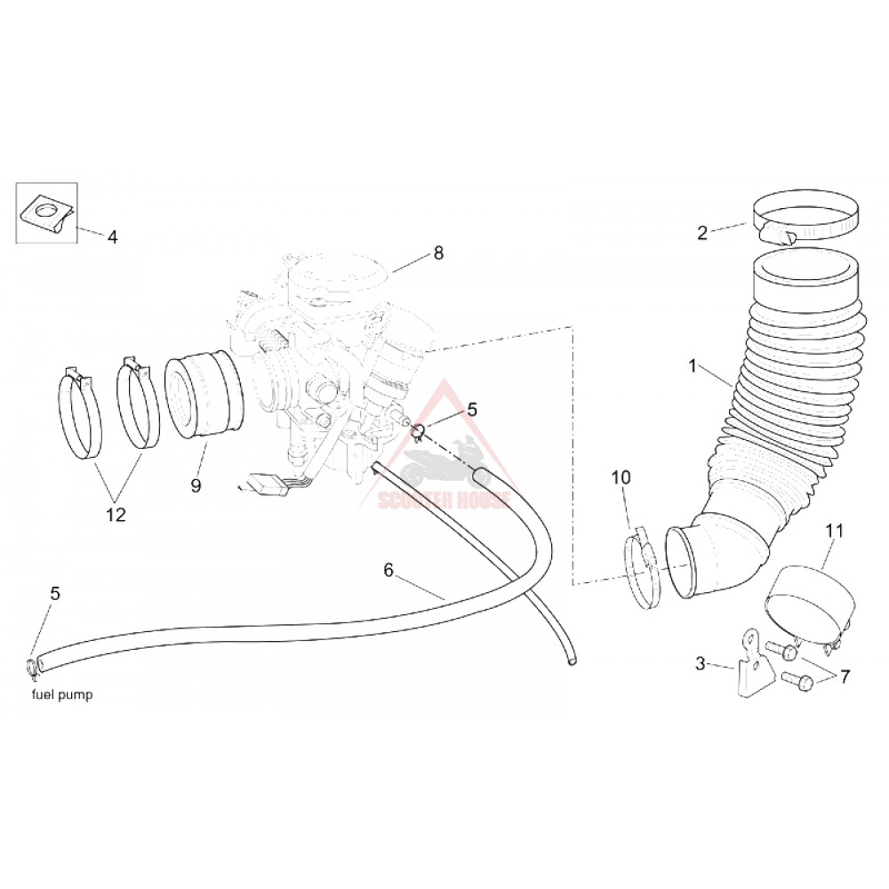 thumbnail image 2 of Complete Air Filter Box Kit For Aprilia Scarabeo 50 Minarelli Engine 2000-2005 2 of 6