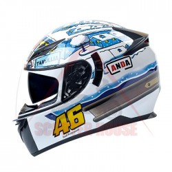 Каска -ANDA- бяла, FULL FACE, модел с LED светлини Каска -ANDA- бяла, FULL FACE, модел с LED светлини