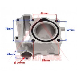 Kit cilindru -Wilmat- Honda 2T, apa 125cc (52.40mm), bolt piston 14mm, aluminiu, HONDA Pantheon, Dylan, SH 125