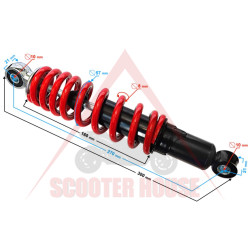 Shock absorber -MORETTI- 10/10/270mm, rear, 8mm spring ATV 110cc