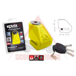 Dispozitiv de blocare -KOVIX- KN1 pentru disc cu cheie, pin de 6mm, galben neon
