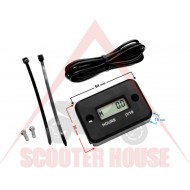 Motorcycle clock -MORETTI- motorcycle hour counter for internal combustion engines, black