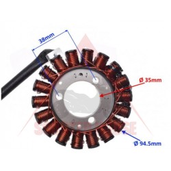 Στάτης -WM- HONDA SH 125-150cc, 18 πηνία, Ф94,5mm, 3 καλώδια