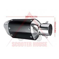 Ауспух -SCOOTER FIX- 260mm, универсален, сив с черно