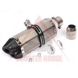 Ауспух -SCOOTER FIX- 370mm, универсален, сив с карбон