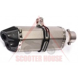 Ауспух -SCOOTER FIX- 370mm, универсален, сив с карбон